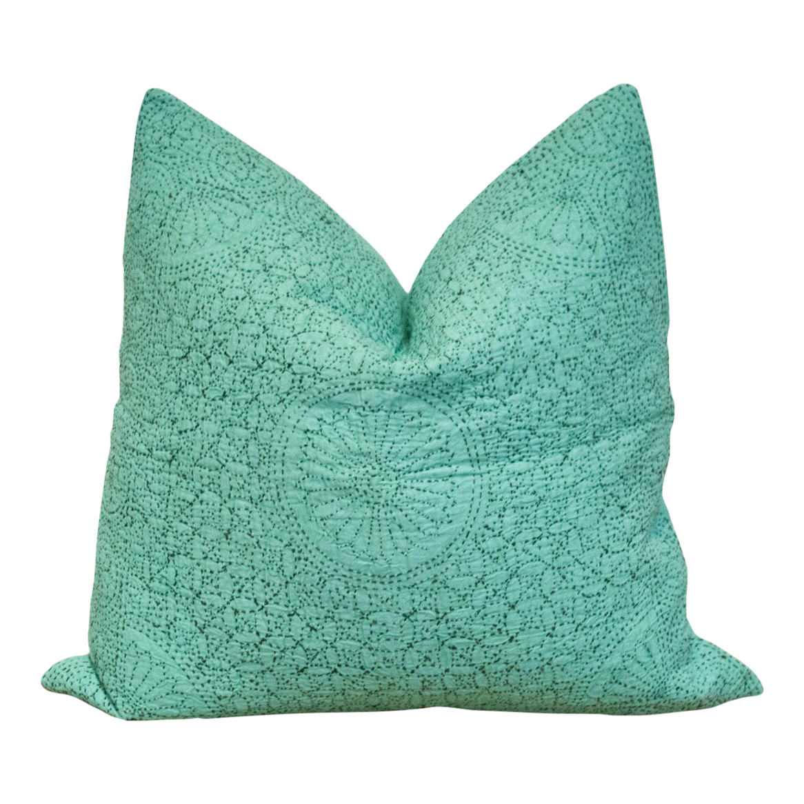 Persian Green Hand-Stitched Pillow Cover~P77681842
