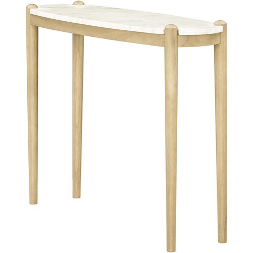 Coronado Wood/Marble Console Table, White/Natural Coronado Wood/Marble Console Table, White/Natural