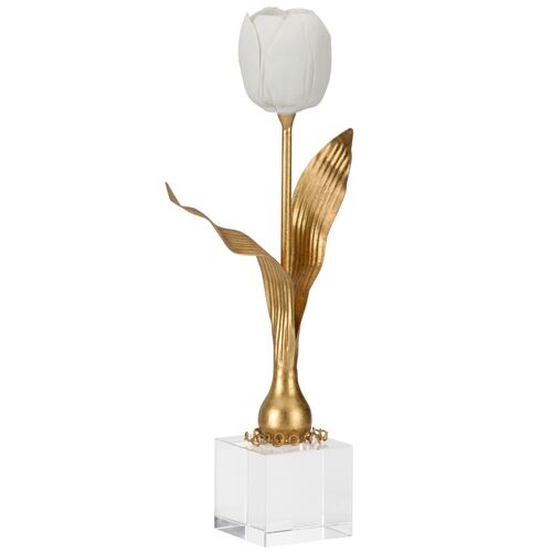 Darwin Tulip On Stand, Gold