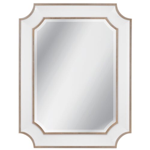 Lilia Wall Mirror, Antique Silver