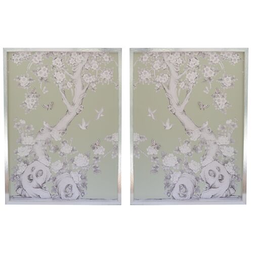 Ariel Okin x Dawn Wolfe, Tea Green Tree Diptych Ariel Okin x Dawn Wolfe, Tea Green Tree Diptych~P77614232