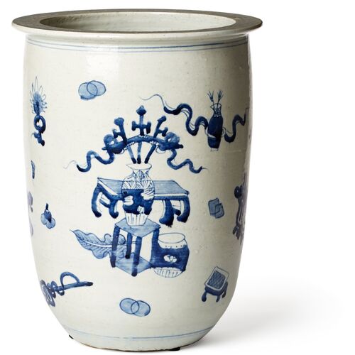 14" Porcelain Planter, Blue/White 14" Porcelain Planter, Blue/White~P75430479