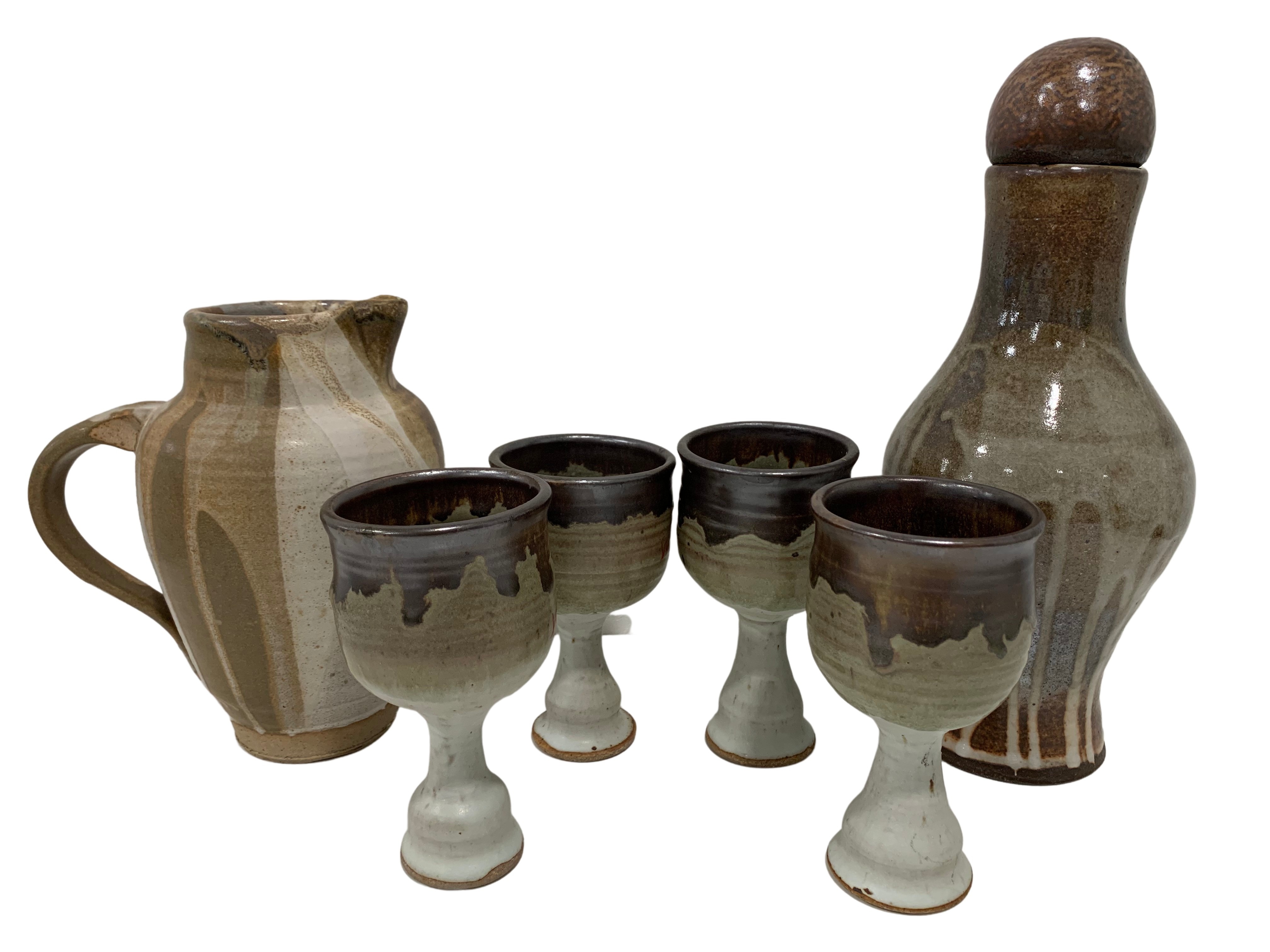 1970s Drip Glaze Drinkware Set, S/7~P77643961