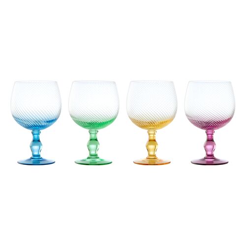 Swirl Gin Glasses, Set of 4 Swirl Gin Glasses, Set of 4