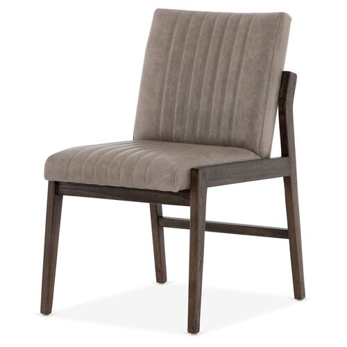 Ava Side Chair, Gray Leather~P77575367