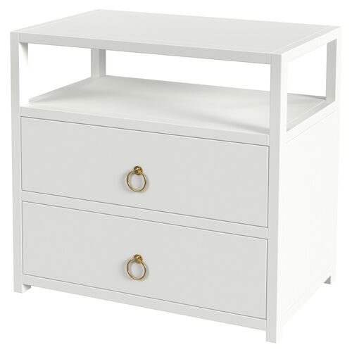 Sully 2-Drawer Wide Nightstand, White~P111116696