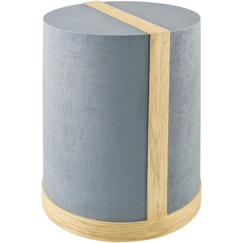 Selwyn 16" Lacquered Linen/Oak Round End Table