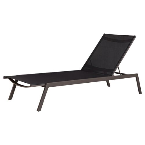 Viviana Outdoor Pool Chaise, Black