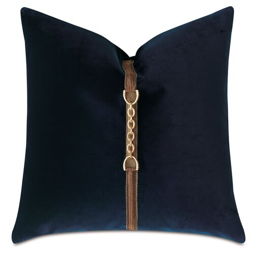 Natasha 20x20 Velvet Pillow, Navy Blue~P77634425
