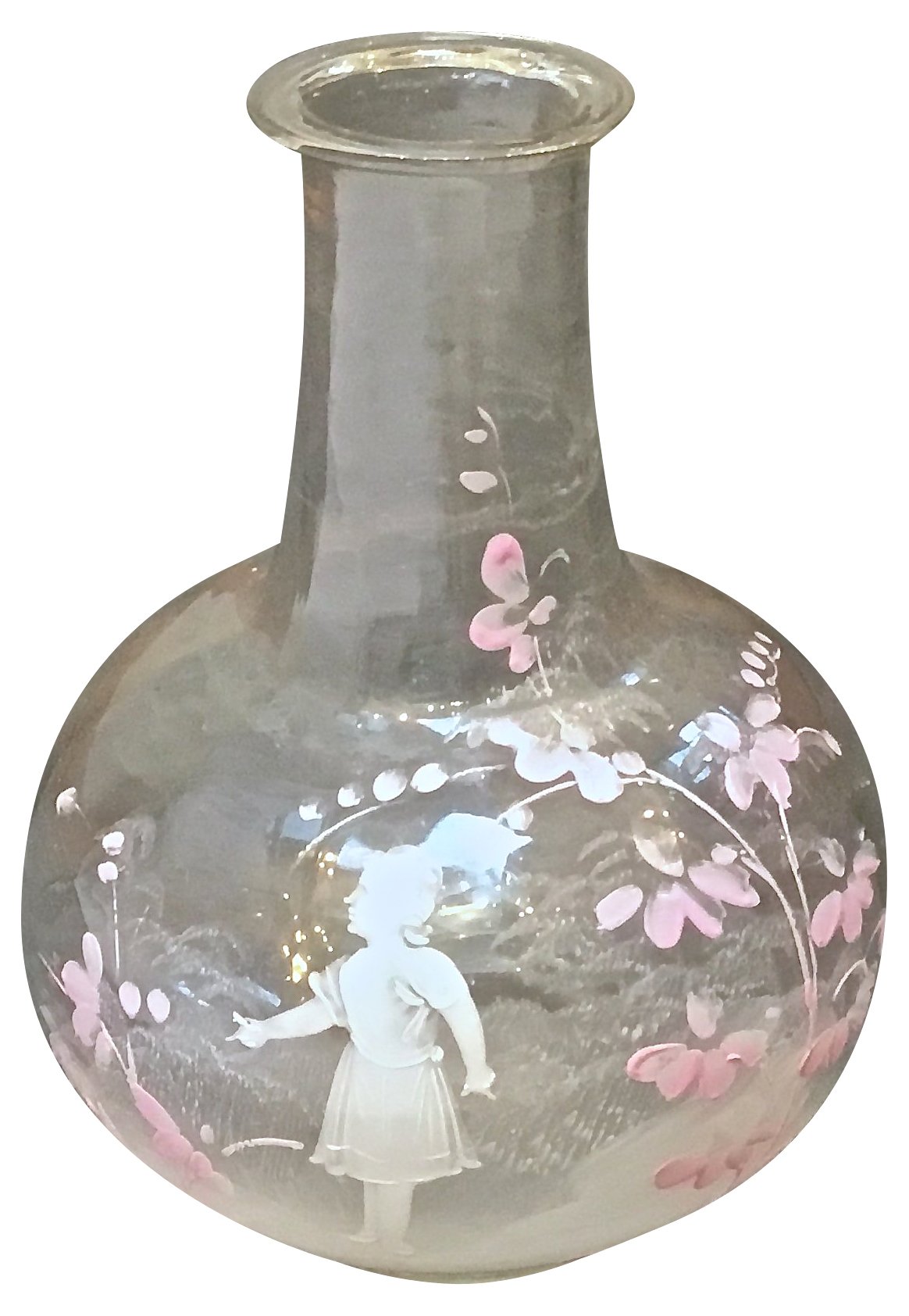 M. Gregory Enamel Painted Glass Vase~P77469425