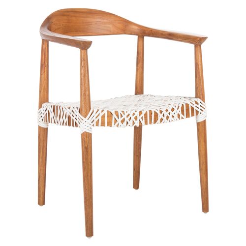Kaelisor Accent Chair, Natural/White