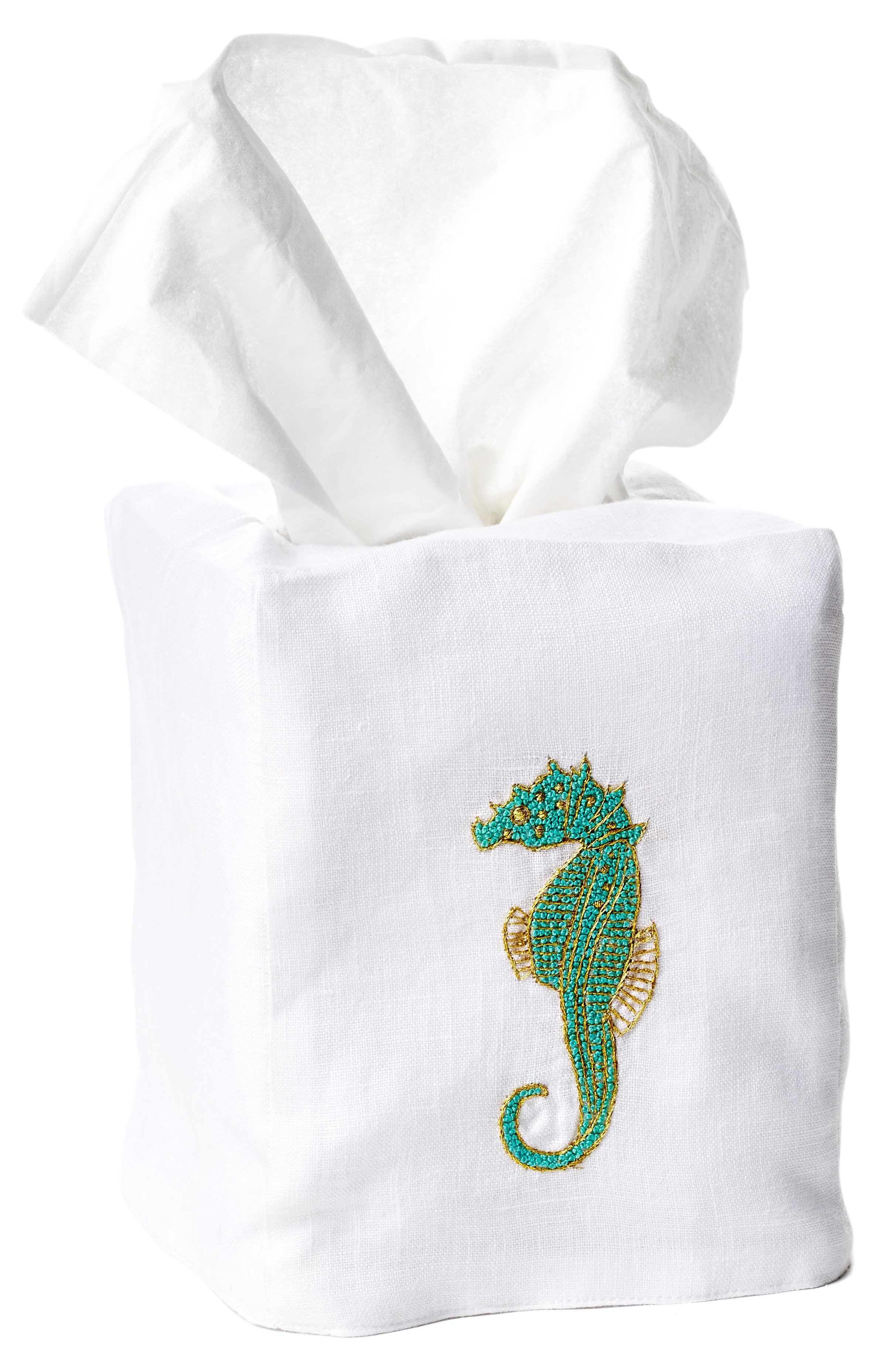 Seahorse Linen Tissue Box Cover | One Kings Lane