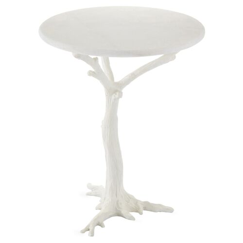Faux-Bois Side Table, White~P77361360