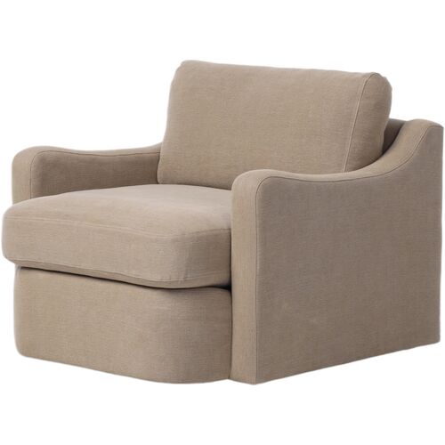 Aurelia Linen Swivel Chair
