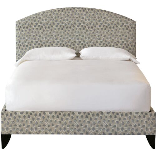 Trinka Upholstered Bed, Silver~P77656294