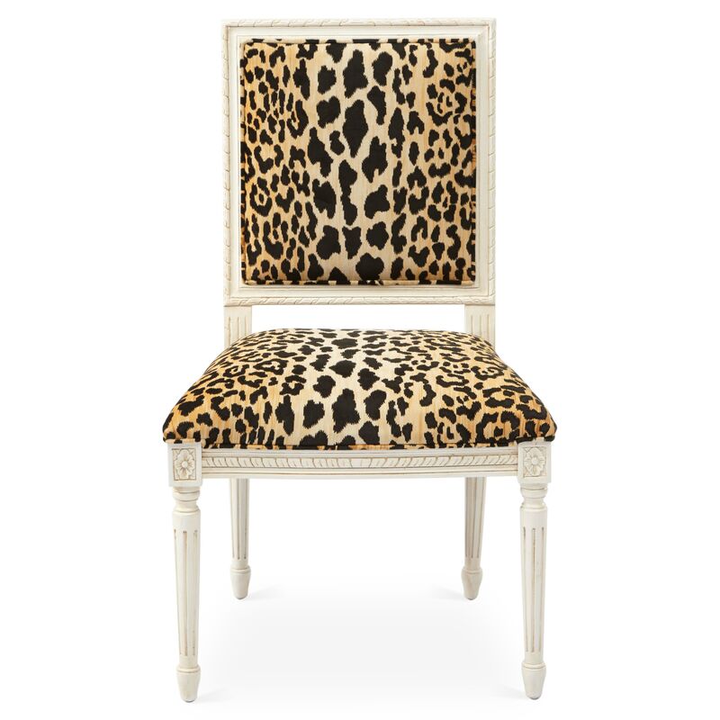 Exeter Side Chair Leopard One Kings Lane, Animal Print Dining Chairs Next