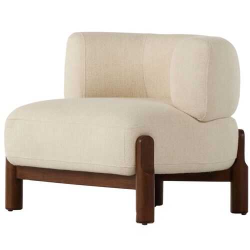 Irene Curved Accent Chair, Natural Performance