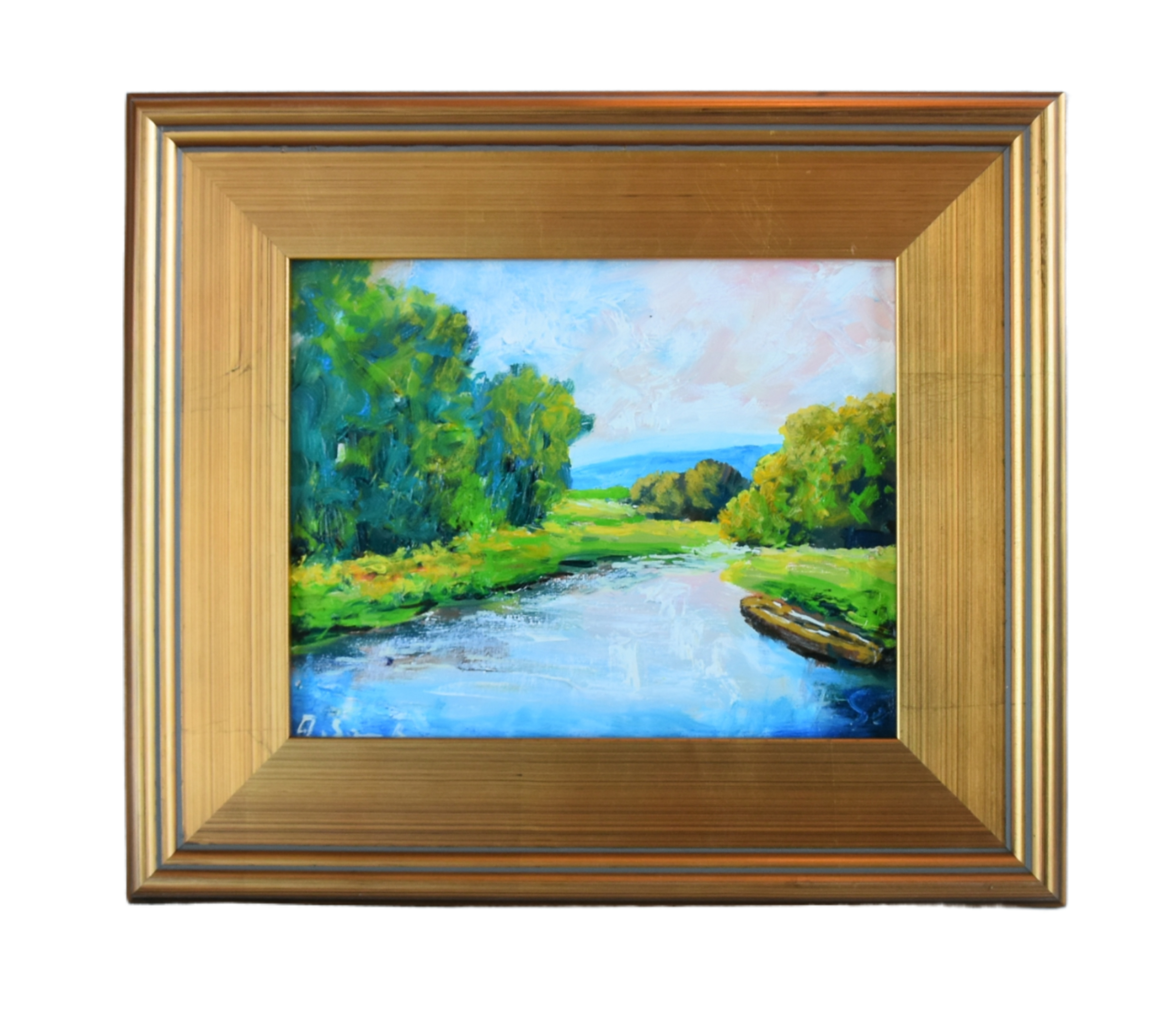 Pond Impressionist Landscape Painting~P77665742
