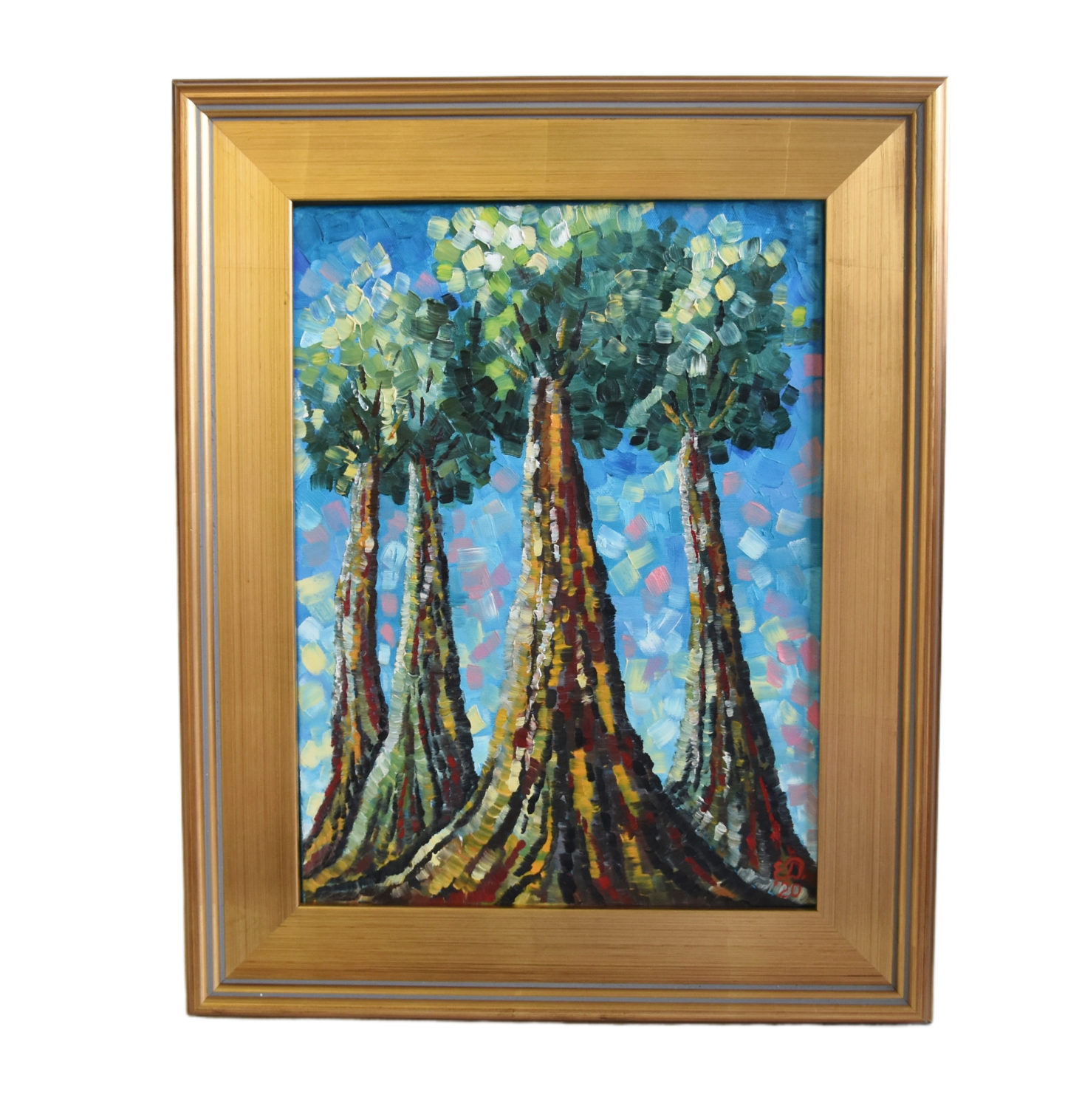 Impressionist Redwood Trees Oil Painting~P77689813