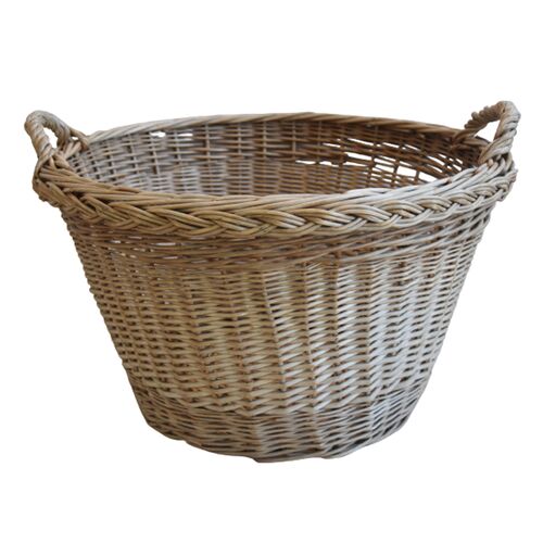 Woven Wicker Laundry Basket With Handles~P77645763