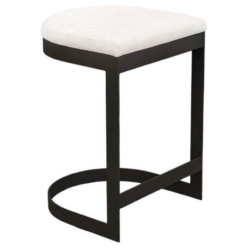 Corin Outdoor Alumunium Counter Stool, Java Black/Taupe Gray