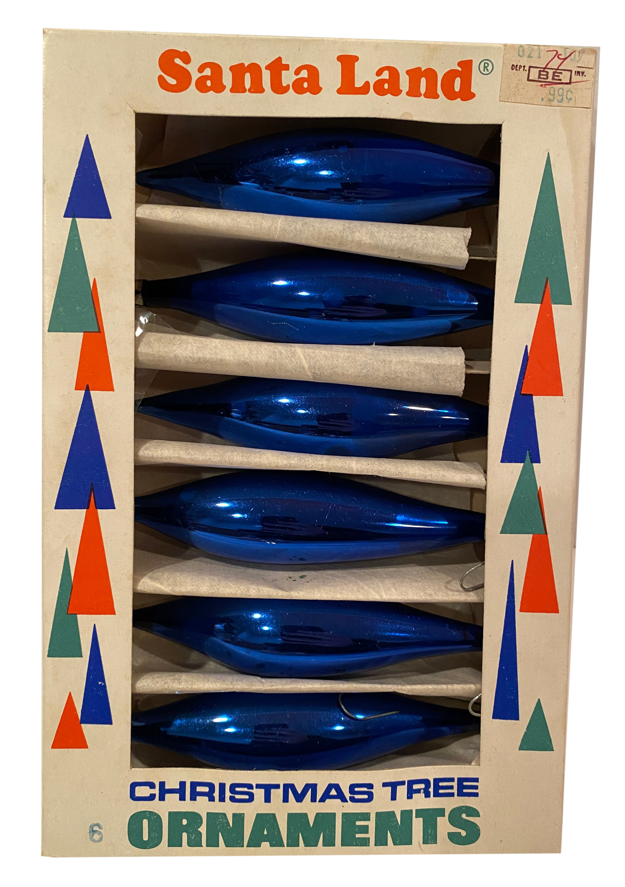 Blue Teardrop Ornaments S/6~P77636536