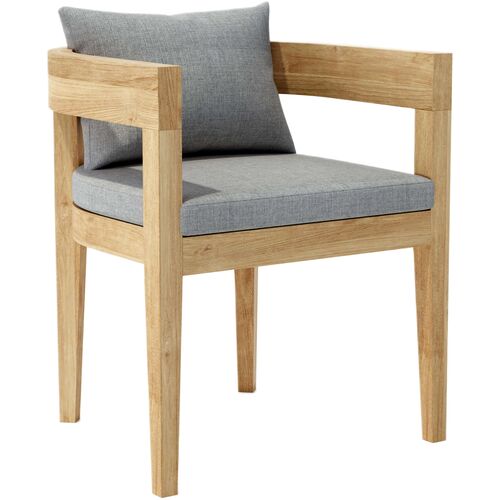 Solterra Outdoor Teak Dining Chair, Sunbrella