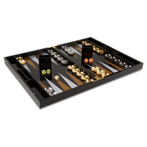 Barona Backgammon Set, Black/Gold~P77535882