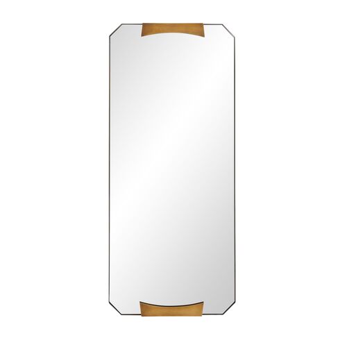 Kris Rectangular Iron Wall Mirror, Black