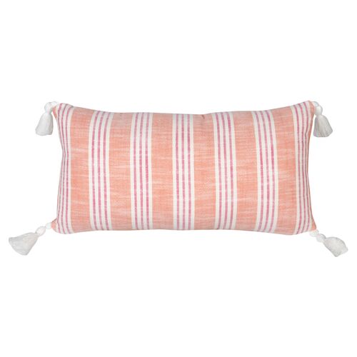 Quogue 23"x12" Outdoor Lumbar Pillow, Coral~P77650094