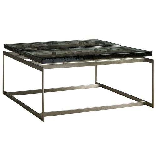 Veridian Smoked Glass Top Square Cocktail Table