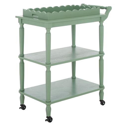 Neronna 3-Tier Scalloped Dining Cart Neronna 3-Tier Scalloped Dining Cart