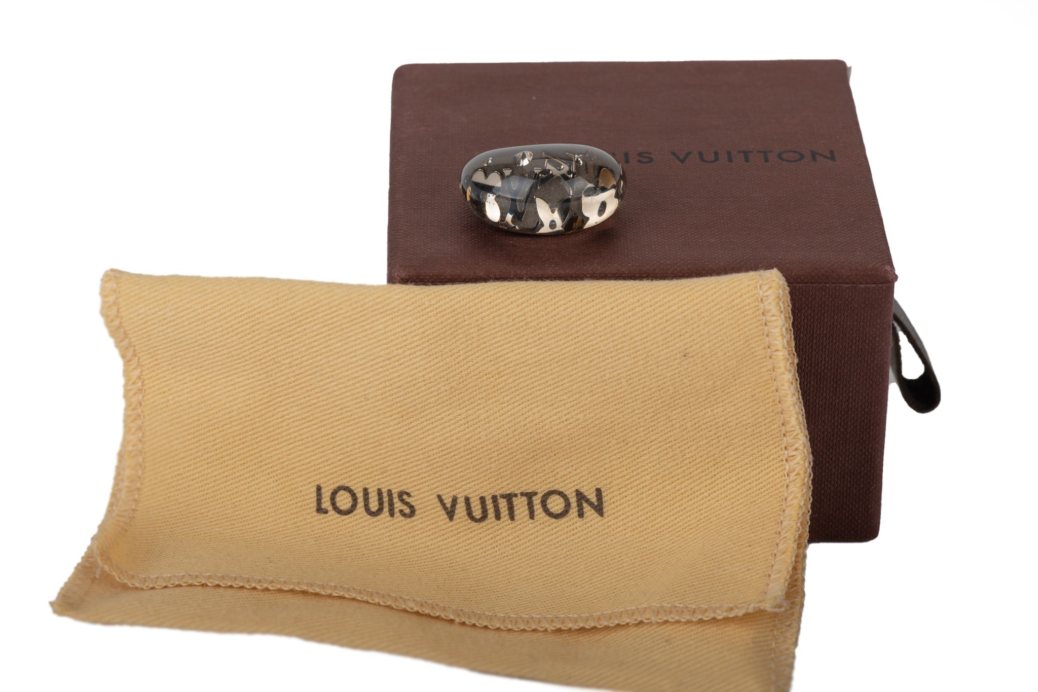 Vuitton Grey Lucite Inlay Ring~P77661179