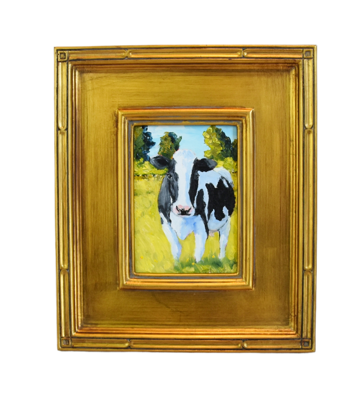 Holstein Cow Portrait Landscape Painting~P77688570