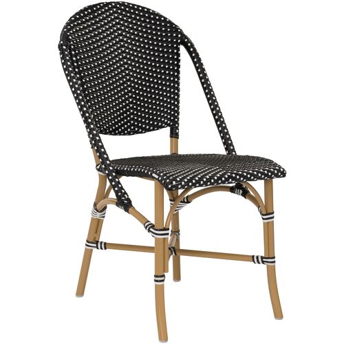 Sofie Outdoor Bistro Chair, Ecru/Black