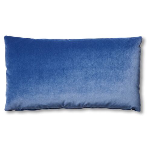 Ada Long Lumbar Pillow, Cobalt Velvet~P77483622