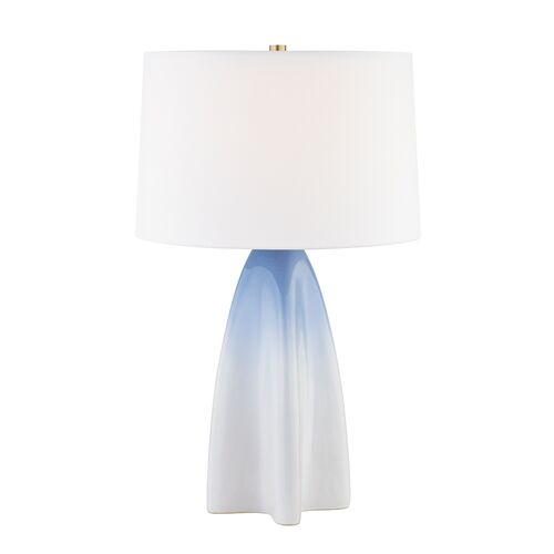 Cleo Ceramic Table Lamp, Gloss Sky Ombre