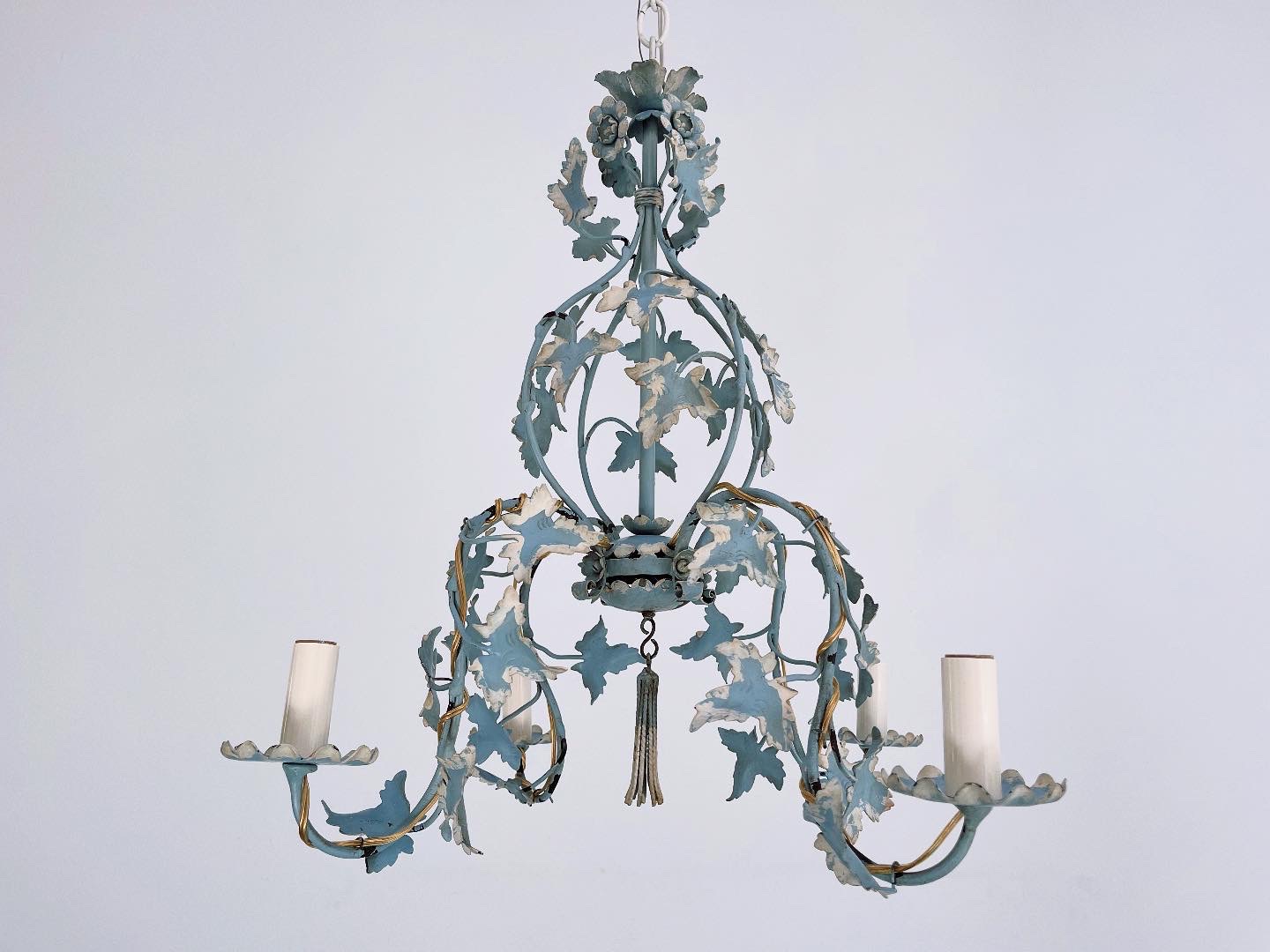 Italian Blue Ivy Chandelier, 1950s Italian Blue Ivy Chandelier, 1950s~P77753029