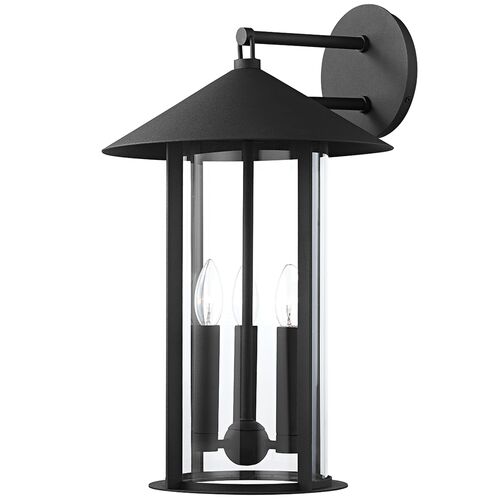Longo Outdoor Wall Sconce, Textured Black