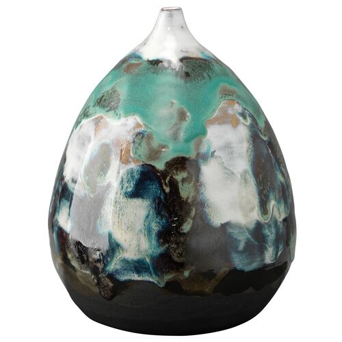 Collage Medium Ceramic Vase, Black