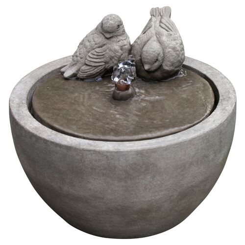 10" Bird Fountain, Gray~P46784520
