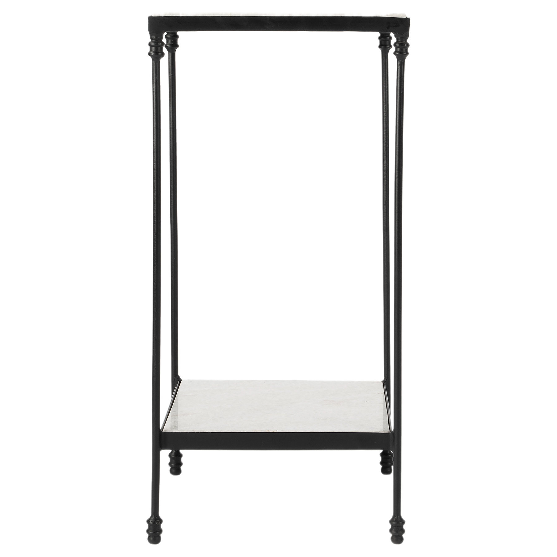 Kieran Outdoor Marble Side Table, Black/White