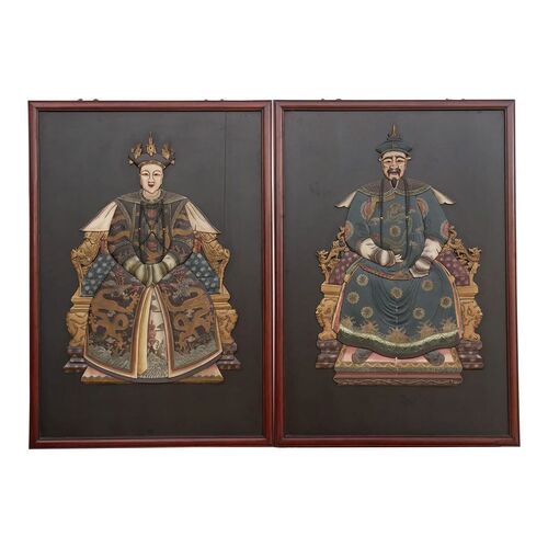 Large Chinese Stone Ancestor Portraits Large Chinese Stone Ancestor Portraits~P77730964