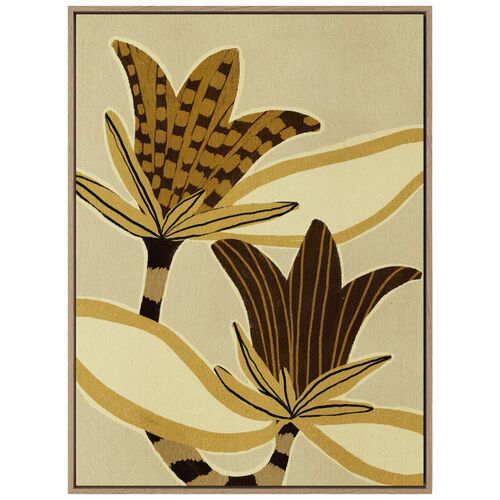 Delicate Bloom 12 Painting by Shatha Al Dafai, White Oak Frame Delicate Bloom 12 Painting by Shatha Al Dafai, White Oak Frame
