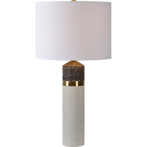 Flint Terrazzo Table Lamp, Black/White Speckled