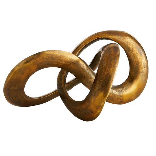 Quinn Interlocked Aluminum Sculpture, Gold
