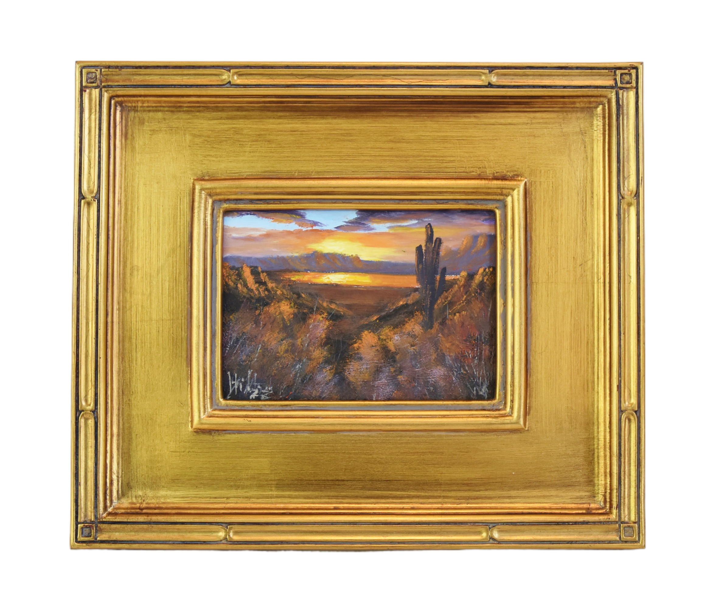 Southwestern Canyon & Cactus Painting~P77688548