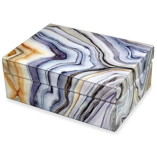 Tahoe Decorative Box, Marbled Gray~P77534287