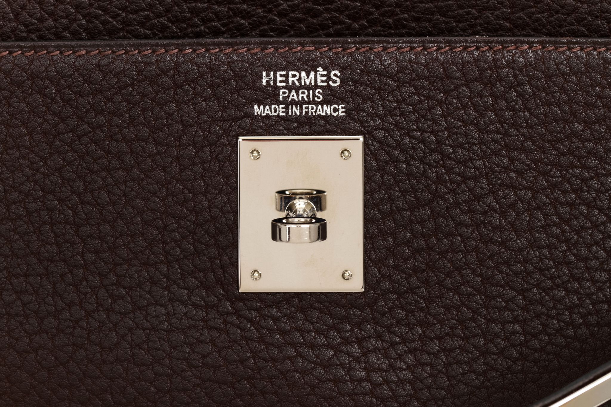 Hermes Black Fjord Leather Gold Finish Kelly Retourne 35 Bag Hermes