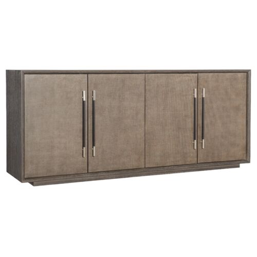 Modern Mood 4-Door Raffia Entertainment Console